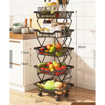 Τροχήλατη ραφιέρα τροφίμων κουζίνας - 1028-5 - 522121