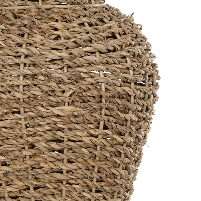 GloboStar® Artificial Garden TEXAS 21238 Διακοσμητικό Πλεκτό Καλάθι - Κασπώ Γλάστρα - Flower Pot Μπεζ Μ20 x Π20 x Υ43cm