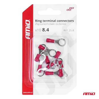 ΦΙΣΑΚΙΑ ΔΑΧΤΥΛΙΔΙ ΚΟΚΚΙΝΑ RV1.25-8 / 8.4mm ΑΜΙΟ - 10 ΤΕΜ.