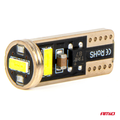 ΛΑΜΠΑΚΙΑ LED T10e W5W 12/24V 3x2055 SMD LED CAN-BUS ΛΕΥΚΟ AMIO - 2 ΤΕΜ.
