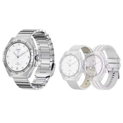 Σετ Smartwatch με 3 λουράκια - LG80 Mini - 065066 - White