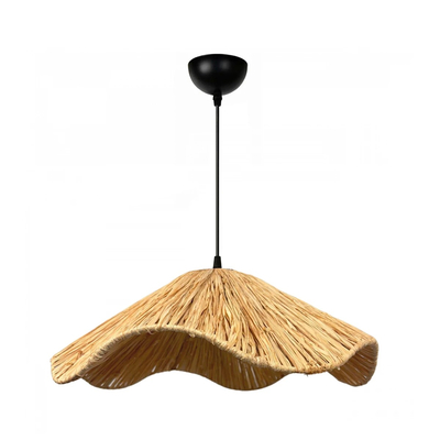 GloboStar® PAJERO 204-0177 Boho Κρεμαστό Φωτιστικό Οροφής Μονόφωτο 1 x E27 AC 220-240V IP20 Μπεζ - Μ50 x Π50 x Υ22cm