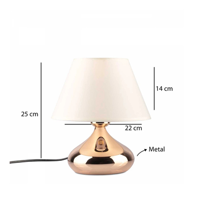 GloboStar® KORG 204-0184 Μοντέρνο Επιτραπέζιο Φωτιστικό Πορτατίφ Μονόφωτο 1 x E27 AC 220-240V IP20 Μπεζ & Χάλκινο - Μ17 x Π17 x Υ23cm