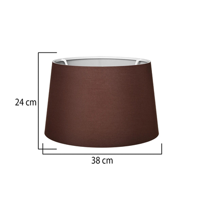 GloboStar® COVER 203-0265 Μοντέρνο Φωτιστικό Καπέλο Καφέ Ύφασμα - Μ38 x Π38 x Υ30cm