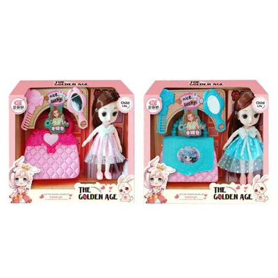 Σετ κούκλα Vintage με αξεσουάρ ομορφιάς - A810026 - 215355