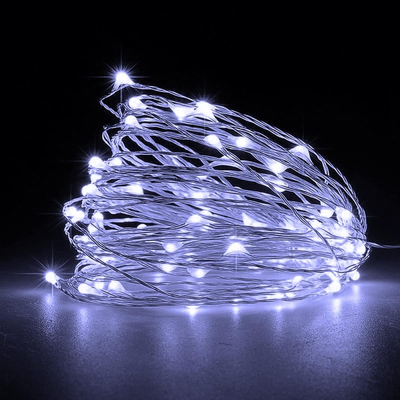 100020 Αδιάβροχα Λαμπάκια LED 4Watt Λευκό με Μπαταρία & Κοντρόλερ – 100τμχ / 10 Μέτρα