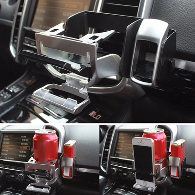 Ποτηροθήκη αυτοκινήτου με βάση κινητού και θήκη τσιγάρων - 005168 - Black
