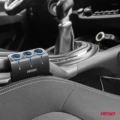 ΑΝΤΑΠΤΟΡΑΣ ΑΝΑΠΤΗΡΑ 12/24V 120W ΜΑΥΡΟΣ/3 ΘΕΣΕΙΣ/1xUSB-A/ΜΕ ΥΠΟΔΟΧΗ ΑΝΑΠΤΗΡΑ ΑΥΤΟΚΙΝΗΤΟΥ/ΚΑΛΩΔΙΟ 80cm AMIO - 1 Τεμ.