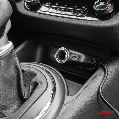 ΑΝΤΑΠΤΟΡΑΣ ΑΝΑΠΤΗΡΑ 12/24V 120W ΜΑΥΡΟΣ/3 ΘΕΣΕΙΣ/1xUSB-A/ΜΕ ΥΠΟΔΟΧΗ ΑΝΑΠΤΗΡΑ ΑΥΤΟΚΙΝΗΤΟΥ/ΚΑΛΩΔΙΟ 80cm AMIO - 1 Τεμ.