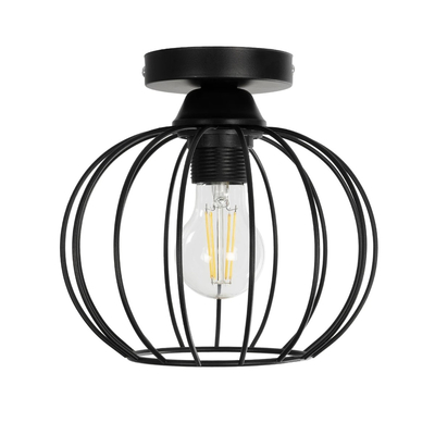 GLOBOSTAR® BITUIN 201-0116 Μοντέρνο Φωτιστικό Οροφής με Ντουί 1 x E27 AC 220-240V IP20 - Μαύρο - Μ21 x Π21 x Υ18cm