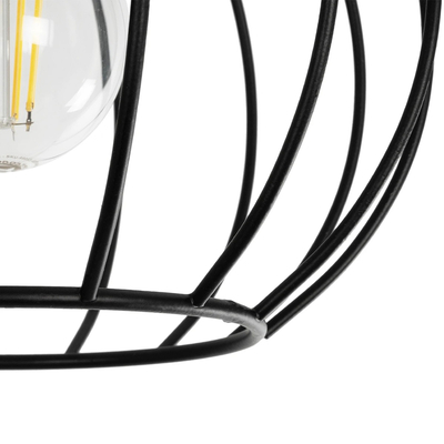 GLOBOSTAR® BITUIN 201-0116 Μοντέρνο Φωτιστικό Οροφής με Ντουί 1 x E27 AC 220-240V IP20 - Μαύρο - Μ21 x Π21 x Υ18cm