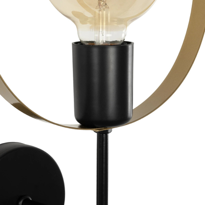 GLOBOSTAR® SOPA 201-0120 Μοντέρνο Φωτιστικό Τοίχου - Απλίκα με Ντουί 1 x E27 AC 220-240V IP20 - Μαύρο - Μ23 x Π15 x Υ51cm