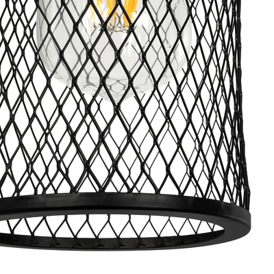 GLOBOSTAR® HANDANG 201-0123 Vintage Φωτιστικό Τοίχου - Απλίκα με Ντουί 1 x E27 AC 220-240V IP20 - Μαύρο - Μ12 x Π24 x Υ34cm