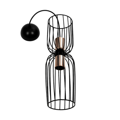 GLOBOSTAR® LAVERA 201-0024 Vintage Κρεμαστό Φωτιστικό Οροφής με Ντουί 1 x E27 AC 220-240V IP20 - Χρυσό & Λευκό - Μ14 x Π14 x Υ44cm