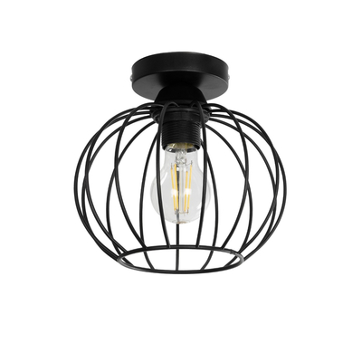 GLOBOSTAR® BITUIN 201-0116 Μοντέρνο Φωτιστικό Οροφής με Ντουί 1 x E27 AC 220-240V IP20 - Μαύρο - Μ21 x Π21 x Υ18cm