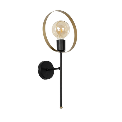 GLOBOSTAR® SOPA 201-0120 Μοντέρνο Φωτιστικό Τοίχου - Απλίκα με Ντουί 1 x E27 AC 220-240V IP20 - Μαύρο - Μ23 x Π15 x Υ51cm
