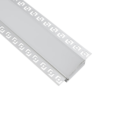 GLOBOSTAR® ALP-PLASTERIN GYPSO 70862-1M Χωνευτό Προφίλ Αλουμινίου Ειδικό για Γυψοσανίδα με Λευκό Γαλακτερό Πατητό Κάλυμμα για Ταινίες LED IP20 - Ασημί - Μ100 x Π8.8 x Υ2cm