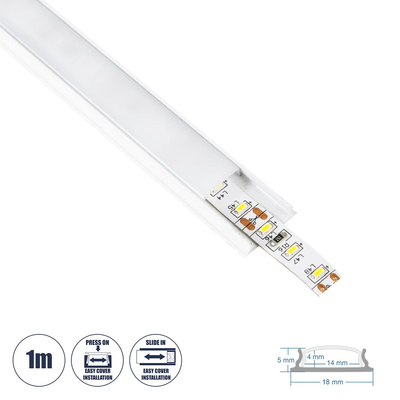 GLOBOSTAR® ALP-LINEAR CURBARIO 70863-1M Επιφανειακό Εύκαμπτο Προφίλ Αλουμινίου με Λευκό Γαλακτερό Πατητό Κάλυμμα για Ταινίες LED IP20 - Λευκό - Μ100 x Π1.7 x Υ0.5cm