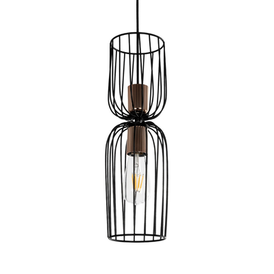 GLOBOSTAR® LAVERA 201-0024 Vintage Κρεμαστό Φωτιστικό Οροφής με Ντουί 1 x E27 AC 220-240V IP20 - Χρυσό & Λευκό - Μ14 x Π14 x Υ44cm