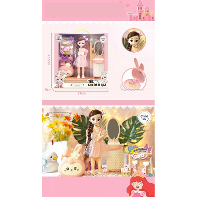 Σετ κούκλα με αξεσουάρ ομορφιάς - P80002A12 - 215358