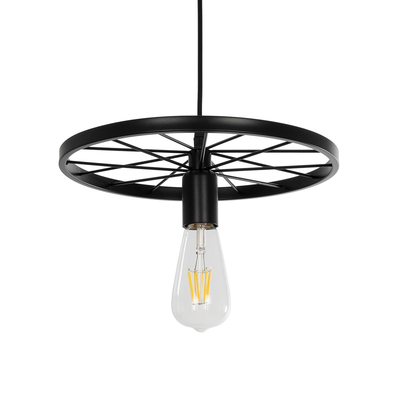 GLOBOSTAR® CASTOR 999-0228 Vintage Κρεμαστό Φωτιστικό Οροφής με Ντουί 1 x E27 AC 220-240V IP20 - Μαύρο - Μ30 x Π30 x Υ11cm