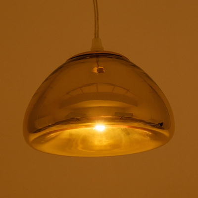 GLOBOSTAR® CRISTIN 999-0038 Μοντέρνο Κρεμαστό Φωτιστικό Οροφής με Ντουί 1 x G4 AC 220-240V IP20 - Χάλκινο - Μ18 x Π18 x Υ13cm