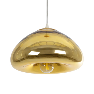 GLOBOSTAR® CRISTIN 999-0039 Μοντέρνο Κρεμαστό Φωτιστικό Οροφής με Ντουί 1 x E27 AC 220-240V IP20 - Χρυσό - Μ18 x Π18 x Υ13cm