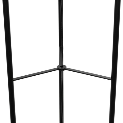 GloboStar® CURACAO 999-0041 Μοντέρνο Επιδαπέδιο Φωτιστικό Μονόφωτο 1 x E27 IP20 Μαύρο Μέταλλο με Καφέ Ξύλο - Μ30 x Π30 x Υ165cm