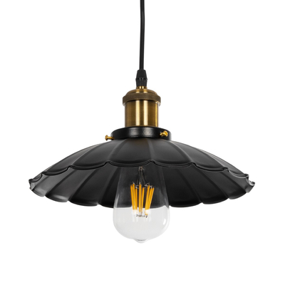 GLOBOSTAR® MARGI 999-0229 Vintage Κρεμαστό Φωτιστικό Οροφής με Ντουί 1 x E27 AC 220-240V IP20 - Μαύρο & Χρυσό - Μ26 x Π26 x Υ14cm