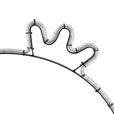 GLOBOSTAR® XMAS-CROWN-SMALL Χριστουγεννιάτικο Διακοσμητικό Φωτιστικό LED 15,6W 624lm 360° AC 220-240V Αδιάβροχο IP65 Θερμό Λευκό 2700K - Μαύρο & Διάφανο - M73 x Π25 x Υ106cm - 2 Χρόνια Εγγύηση