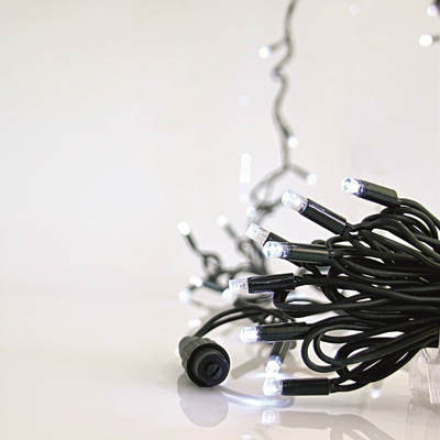 ΣΕΙΡΑ, 100 LED 5mm, 230V, 3 ΕΠΕΚΤΑΣΕΙΣ ΕΩΣ 9 ΣΕΤ, ΠΡΑΣΙΝΟ ΚΑΟΥΤΣΟΥΚ ΚΑΛΩΔΙΟ, 90 ΛΕΥΚA + 10 ΛΕΥΚΑ FLASH LED, ANA 10cm, ΠΡΟΕΚΤΑΣΗ ΠΑΡΟΧΗΣ 1,5m, ΙΡ65