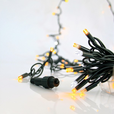 ΣΕΙΡΑ, 100 LED 5mm, 230V, 3 ΕΠΕΚΤΑΣΕΙΣ ΕΩΣ 9 ΣΕΤ, ΠΡΑΣΙΝΟ ΚΑΟΥΤΣΟΥΚ ΚΑΛΩΔΙΟ, 90 ΘΕΡΜΑ ΛΕΥΚΑ LED + 10 ΛΕΥΚΑ FLASH LED, ΑΝΑ 10cm, ΧΩΡΙΣ ΠΑΡΟΧΗ, ΙΡ65