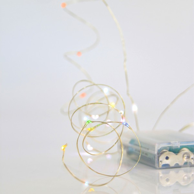 ΣΕΙΡΑ, 20 LED 5mm, ΜΠΑΤΑΡΙΑΣ 3xAA, ΧΡΟΝΟΔΙΑΚΟΠΤΗ, ΑΣΗΜΙ ΧΑΛΚΙΝΟ ΚΑΛΩΔΙΟ, ΠΟΛΥΧΡΩΜΟ LED, ANA 10cm, ΠΡΟΕΚΤΑΣΗ ΠΑΡΟΧΗΣ 10cm, IP20