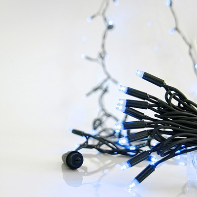 ΣΕΙΡΑ, 100 LED 5mm, 220V, 3 ΕΠΕΚΤΑΣΕΙΣ ΕΩΣ 9 ΣΕΤ, ΠΡΑΣΙΝΟ ΚΑΟΥΤΣΟΥΚ ΚΑΛΩΔΙΟ, ΜΠΛΕ LED, ANA 10cm, ΠΡΟΕΚΤΑΣΗ ΠΑΡΟΧΗΣ 1,5m, ΙΡ65