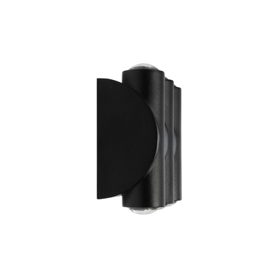 GLOBOSTAR® ARC 60680 Μοντέρνο Φωτιστικό Τοίχου - Απλίκα LED 12W 1500lm 30° AC 220-240V Αδιάβροχο IP65 Θερμό Λευκό 2700K - CREE XPE Chip & TÜV SÜD Driver - Μαύρο Ματ - Μ14 x Π4.8 x Υ11.5cm - 5 Χρόνια Εγγύηση