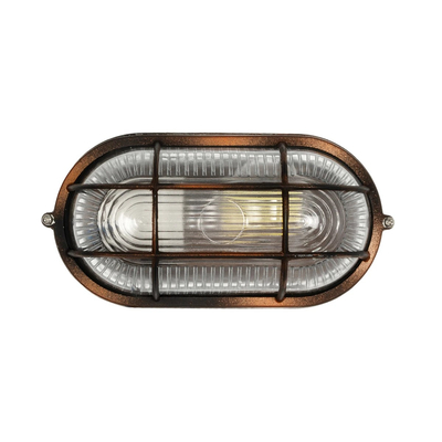 GLOBOSTAR® BOATLIGHT 61622 Vintage Φωτιστικό Καραβοχελώνα Τοίχου - Απλίκα με Ντουί 1 x E27 AC 220-240V Αδιάβροχο IP65 - Χάλκινο Παλαιωμένο Εφέ Σκουριάς Ματ - Μ21 x Π10.4 x Υ9cm