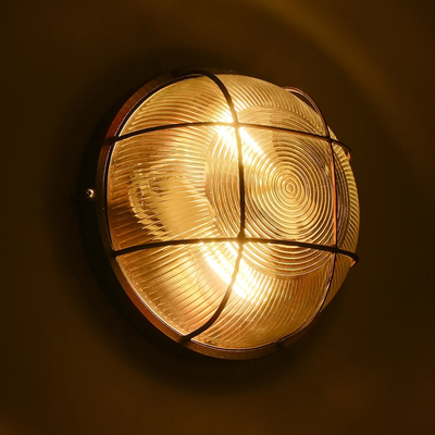 GLOBOSTAR® BOATLIGHT 61624 Vintage Φωτιστικό Καραβοχελώνα Τοίχου & Οροφής με Ντουί 2 x E27 AC 220-240V Αδιάβροχο IP65 - Χάλκινο Παλαιωμένο Εφέ Σκουριάς Ματ - Μ24 x Π24 x Υ11cm