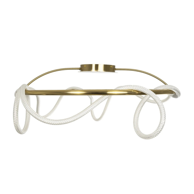 kelvo® GLOW 61674 Μοντέρνο Φωτιστικό Οροφής LED 65W 6500lm 360° AC 220-240V IP20 Ρυθμιζόμενο Λευκό CCT με Χειριστήριο από 2700K έως 6000K Dimmable - Lumileds SMD Chip - Χρυσό Πλατίνα & Λευκό Νήμα - Μ100 x Π100 x Υ30cm - 3 Χρόνια Εγγύηση