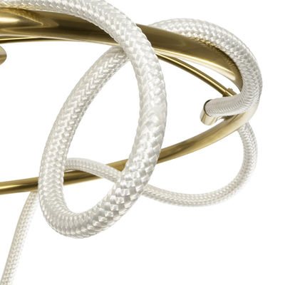 kelvo® GLOW 61674 Μοντέρνο Φωτιστικό Οροφής LED 65W 6500lm 360° AC 220-240V IP20 Ρυθμιζόμενο Λευκό CCT με Χειριστήριο από 2700K έως 6000K Dimmable - Lumileds SMD Chip - Χρυσό Πλατίνα & Λευκό Νήμα - Μ100 x Π100 x Υ30cm - 3 Χρόνια Εγγύηση