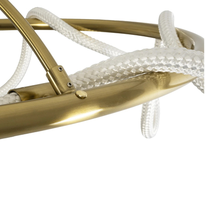 kelvo® GLOW 61674 Μοντέρνο Φωτιστικό Οροφής LED 65W 6500lm 360° AC 220-240V IP20 Ρυθμιζόμενο Λευκό CCT με Χειριστήριο από 2700K έως 6000K Dimmable - Lumileds SMD Chip - Χρυσό Πλατίνα & Λευκό Νήμα - Μ100 x Π100 x Υ30cm - 3 Χρόνια Εγγύηση