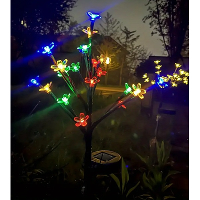 Φωτιζόμενα διακοσμητικά κλαδιά LED με ηλιακό πάνελ - RGB - 2pcs - 150401