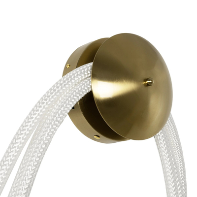 kelvo® GLOW 61677 Μοντέρνο Φωτιστικό Τοίχου - Απλίκα LED 60W 6000lm 360° AC 220-240V IP20 Ρυθμιζόμενο Λευκό CCT με Χειριστήριο από 2700K έως 6000K Dimmable - Lumileds SMD Chip - Χρυσό Πλατίνα & Λευκό Νήμα - Μ40 x Π15 x Υ110cm - 3 Χρόνια Εγγύηση