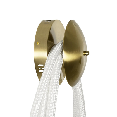 kelvo® GLOW 61677 Μοντέρνο Φωτιστικό Τοίχου - Απλίκα LED 60W 6000lm 360° AC 220-240V IP20 Ρυθμιζόμενο Λευκό CCT με Χειριστήριο από 2700K έως 6000K Dimmable - Lumileds SMD Chip - Χρυσό Πλατίνα & Λευκό Νήμα - Μ40 x Π15 x Υ110cm - 3 Χρόνια Εγγύηση