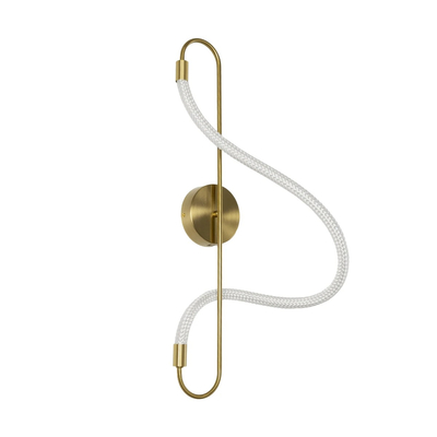 kelvo® GLOW 61683 Μοντέρνο Φωτιστικό Τοίχου - Απλίκα LED 18W 1800lm 360° AC 220-240V IP20 Ρυθμιζόμενο Λευκό CCT με On/Off 2700K/4500K/6000K - Lumileds SMD Chip - Χρυσό Πλατίνα & Λευκό Νήμα - Μ30 x Π15 x Υ70cm - 3 Χρόνια Εγγύηση