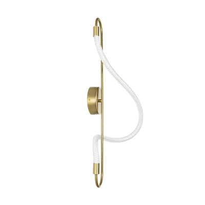 kelvo® GLOW 61683 Μοντέρνο Φωτιστικό Τοίχου - Απλίκα LED 18W 1800lm 360° AC 220-240V IP20 Ρυθμιζόμενο Λευκό CCT με On/Off 2700K/4500K/6000K - Lumileds SMD Chip - Χρυσό Πλατίνα & Λευκό Νήμα - Μ30 x Π15 x Υ70cm - 3 Χρόνια Εγγύηση