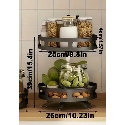 Ραφιέρα οργάνωσης κουζίνας περιστρεφόμενη διώροφη - 11902 - 114005