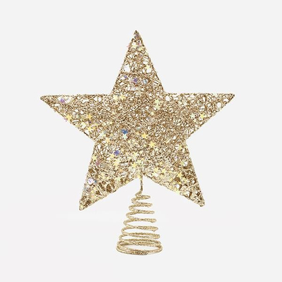 ΚΟΡΥΦΗ ΔΕΝΤΡΟΥ ΜΕ ΧΡΥΣΟ ΝΗΜΑ ΚΑΙ ΙΡΙΔΙΖΟΝΤΑ ΑΣΤΕΡΑΚΙΑ, 25x30cm