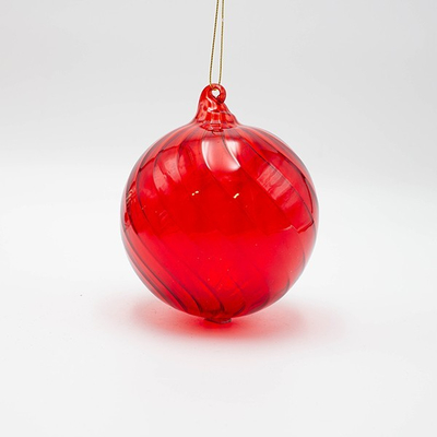 ΓΥΑΛΙΝΗ ΜΠΑΛΑ, ΚΟΚΚΙΝΗ ΔΙΑΦΑΝΗ, ΣΕΤ 2ΤΜΧ, 12cm