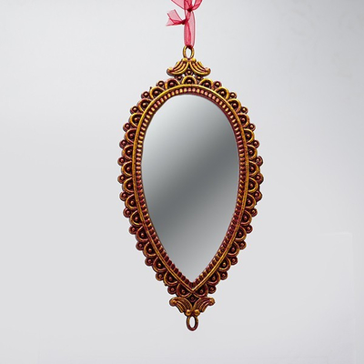 ΣΤΟΛΙΔΙ ΚΡΕΜΑΣΤΟ, VINTAGE ΚΑΘΡΕΦΤΗΣ, ΟΒΑΛ ΜΠΡΟΝΖΕ, 19.5x9.5cm