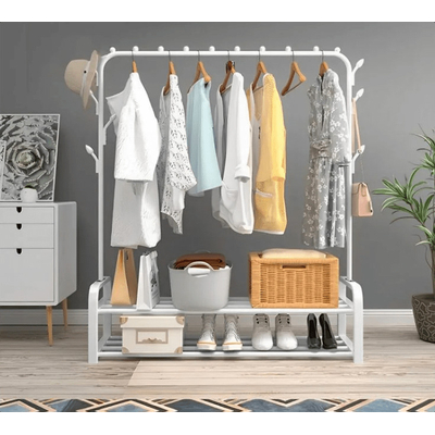 Κρεμάστρα δαπέδου με ράφια παπουτσιών - YP607 - 522602 - White